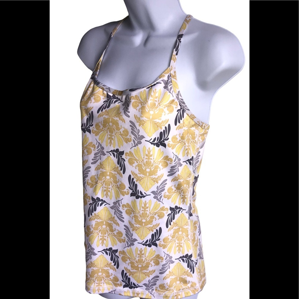Nordic Track Yoga Top Sz M Racerback Spaghetti Strap Athletic Fitness Yellow